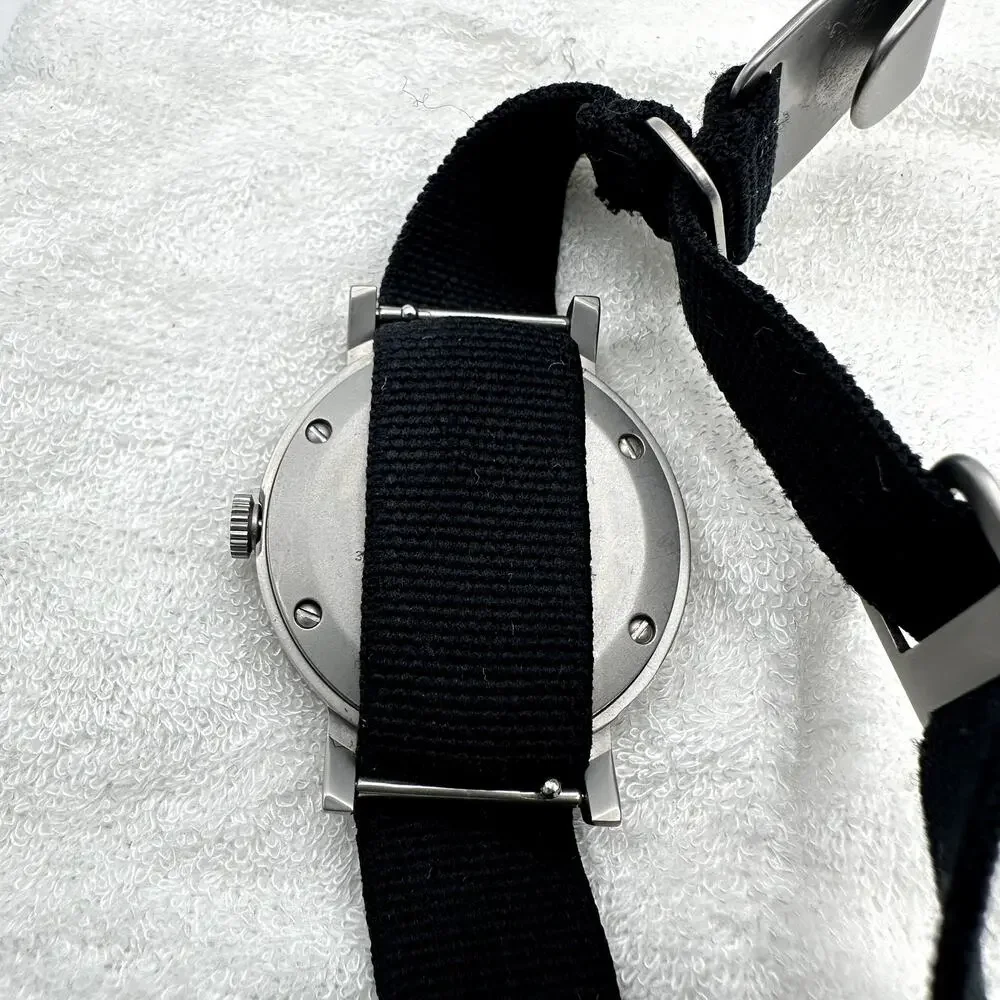 Maven MUS-G Black Dial Silver-Tone Fabric Strap Quartz Watch